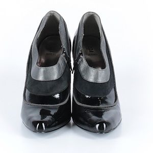 Bakers Shoes - Bakers black patent suede silver ankle boots 7M Bakers Shoes - Bakers black patent suede silver ankle boots 7M